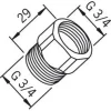 Yksisuuntaventtiili 105302 G3/4xG3/4 kromi - Oras